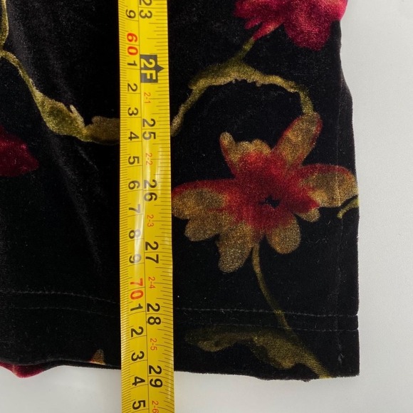Vintage 90s Stretch Velvet Moody Floral Witchy Tunic Dark Romantic Grunge Top - Picture 7 of 10